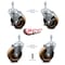 Service Caster 4 Inch High Temp Phenolic Wheel Swivel 3/8 Inch Threaded Stem Caster Brake, 2PK SCC-TS20S414-PHSHT-381615-2-TLB-2 - alternate 3